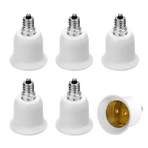 6pcs E12 to E26 Adapter Chandelier Light Socket Candelabra US CA E12 to Edsison Medium E26/E27 Bulb 