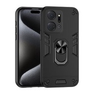 全城熱賣 - 適用於 Honor X7a 360勇士 防摔金屬指環支架手機殼（黑色）