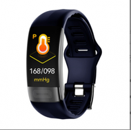 P11彩屏智慧手環ECG+HRV心電監測血壓監護儀運動計步防水USB直充（藍色）