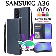 SAMSUNG A36 FLIP LEATHER CASE PREMIUM - FLIP WALLET CASE LEATHER FOR SAMSUNG A36 - WALLET CASE | FLI