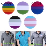 QINJUE 1/2PCS Denim Brooches Jewelry Accessories Clothing Lapel Rainbow Gay Badge