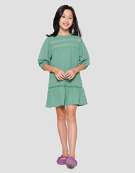 AERO Aero Dada Smocked Bordir Midi Dress Anak Perempuan