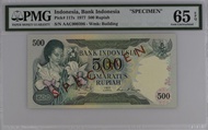 Uang Kuno Indonesia Specimen 500 Rupiah Ibu Konde 1977 PMG 65 EPQ