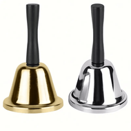 1pc Gold/Silver Handbell, Classic Dinner Bell, Durable Hand Bell With Loud Ringing Sound, Service Be