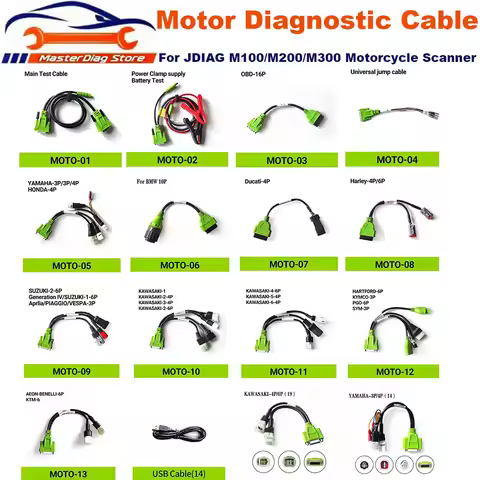 For BMW KTM YAMAHA JDIAG Motorcycle Diagnostic Cables Works For JDIAG M100/M200/M300 Motorcycle Scan
