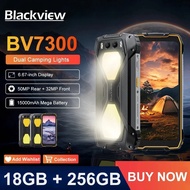 Blackview BV7300 Rugged Phone 18GB(6+12) 256GB Dual Camping Lights Call Phone Helio G81 Octa Core 15