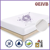 OEIVB Solid With Fitted Size Air-permeable Bed Four Elastic Topper Cover Sheet Queen Mattress Waterproof Protector Corners Color PQIVB