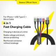 Baseus 4 in 1 USB Cable Micro USB Type-C Compatible For iP / Huawei / Samsung  / Xiaomi