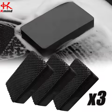 3PCS Car Clay Bar Detailing Pad Sponge Block Polish Cleaner Wax Removal Tool Black Automotive Paint 