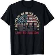 80Th Birthday Gift Men Vintage Born 1944 Turning 80 Year Old Gift T-Shirt