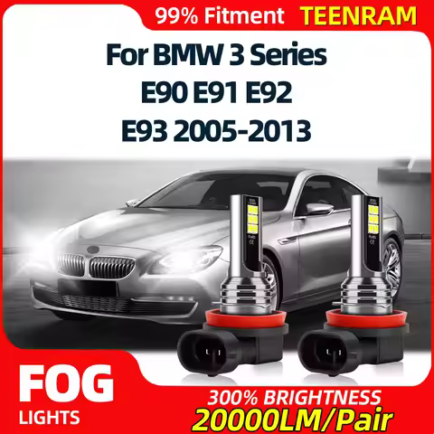 20000LM H11 H8 H9 LED Fog Light Bulb 6000K Auto Fog Lamp 12V For BMW 3 Series E90 E91 E92 E93 2005-2