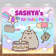 Pushen Cat Cute Cat/ Backdrop Flexi Banner Birthday Birthday Wall Decoration/