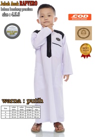 jubah gamis anak laki laki umur 4 5 6 (GRATIS PECI) jubah anak warna putih baju koko anak usia 6 tahun laki laki bahan beeswhay premium baju anak cowok stelan lengan panjang kekinian baju muslim Rafvero jubah gamis bahan adem style koko mulim bisa cod -CS