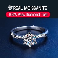 Genuine PT950 Platinum Moissanite Premium Ring Fashion Classic Six-claw Psychic Ring