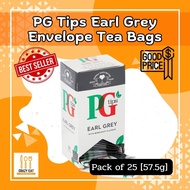 Best Seller PG Tips Earl Grey Envelope Tea Bags Pack of 25 [57.5g] พีจี ทิปส์ ถุงชาซองเอิร์ลเกรย์ การผสมผสาน คลาสสิก ของชาดำ Ready to Ship