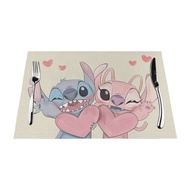 Disney Lilo & Stitch Custom Table Placemats PVC Woven Art Washable Table Placemats for Party Buffet 