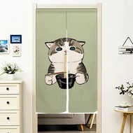 Fun Cute Cat Curtain Nolan Room Partition Decoration Half Hanging Curtain Suitable for Kitchen Entra