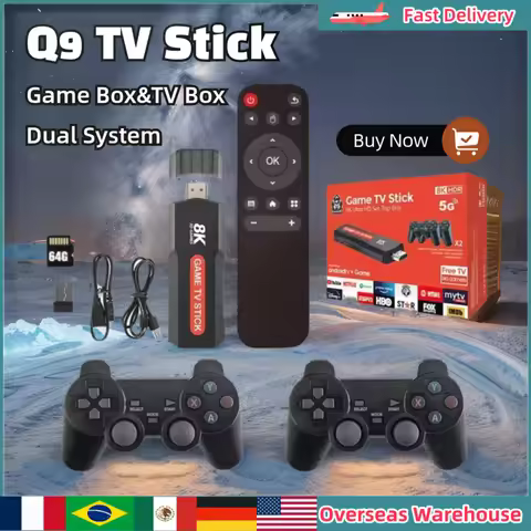 Q9 TV Stick Game Box TV Box Dual System Game Stick Console Video Game Consoles Android 10 64GB 2.4G/