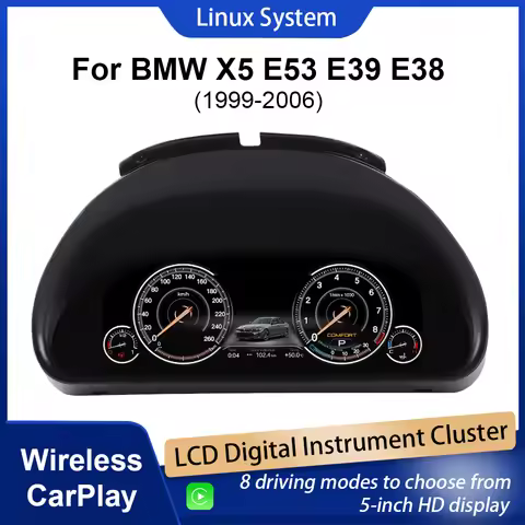 10.25"Cluster Digital Dashboard For BMW X5 (E53 E38 E39) 1900-2006 Odometer, Speedometer, Dashboard 