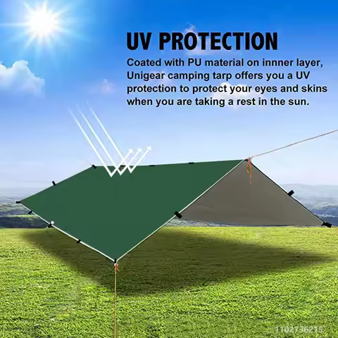 19 Hang Points Tent Tarp Survival Sun Shelter Shade Canopy Outdoor Backpacking Waterproof Camping Aw