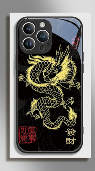 2024 CNY สัตว์จีนสีแดงปีใหม่โชคดีโทรศัพท์มังกรเย็นเคสสำหรับ Apple iPhone 15 14 13 12 11 X XS XR Pro 