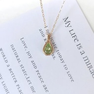 亞歷山大變色石吊墜 水滴項鏈 雙色寶石項鍊 14KGF手工特別鑲嵌