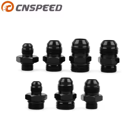Adapter 8AN Fittings Male Black ORB-6 ORB-10 O-ring Boss To AN6 6AN AN8 AN10 6061-T6 Aluminum Flare 