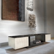 Italian Light Luxury Natural Marble TV Cabinet Modern Living Room Locking TV Cabinet Simple Small Ap