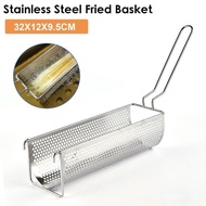 Stainless Steel Fried Basket Long Fry Potato Chip Container Best for French Fries Potato Chip Squeezers Kitchen Tool