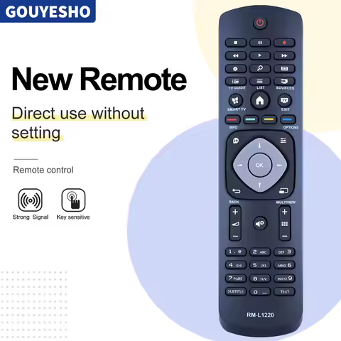 New RM-L1220 For Philips TV Remote Control 55PUS6452/12 49PUS6031S/12 43PUS6031S/12 49PFS4132/12 49P