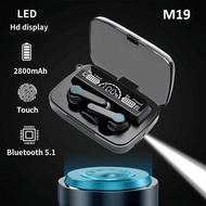 M19 Headset Bluetooth 5.1 Earbud TWS Nirkabel LED Digital Power Stereo