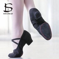【New Arrivals】 Women Dance Shoes Girls Ballet Jazz Salsa Shoes Soft Sole Low Heels Kids Dancing Slippers Pink Black Red Children Latin Sneakers