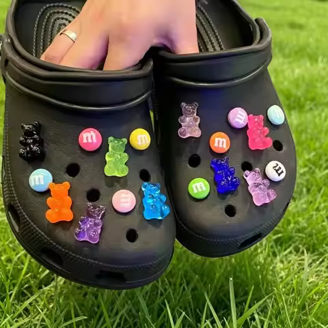 Colorful Gummy Bear & Letter PVC Shoe Charms Cute 3D DIY Decor Accessories for Clogs Ballet Shoes Sa