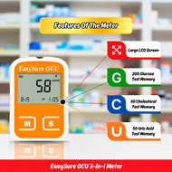 EASYSURE GCU 3-in-1 Blood Glucose, Cholesterol & Uric Acid Test Meter- MDA Approved