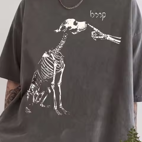 Dog Skeleton Shirt, Boop Dog Halloween Tee Sweatshirt, Funny Spooky Dog Lover Gift, Dog Mom Shirt