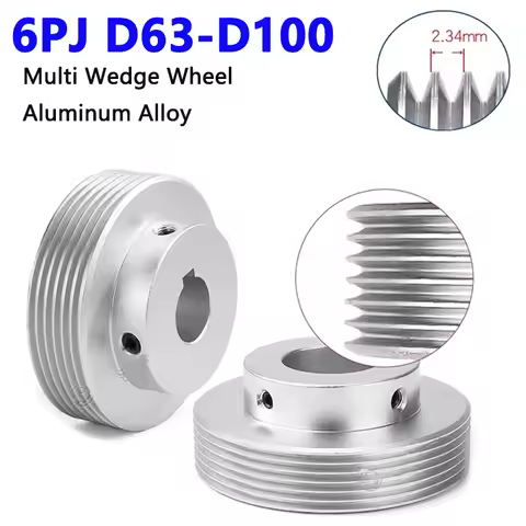 1pcs 6PJ Belt Pulley Multi Wedge Wheel 6 Slots Motor Shaft 6 Peak Groove Timing Pulley Bore 10-40mm 
