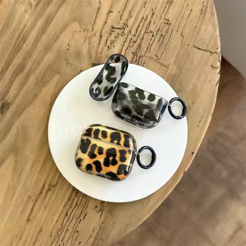 Leopard Case for AirPods 4 Airpod 1 2 3 Pro Pro2 Bluetooth Earbuds Charging Box Protective Earphone 