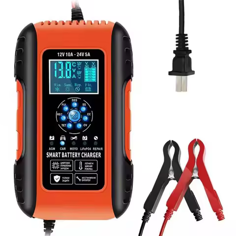12V/24V 7-segment Automatic Battery Charger Car Battery Charger LCD Display Intelligent Charges Repa