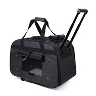 2024 Outdoor Pet Trolley Case Pet Trolley Trolley Bag Cat Dog Out Four-Wheeled Trolley Out Breathable Large Size Pet Bag Cat Dog Outing Bag