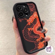 Compatible For iPhone 13 15 14 12 11 Pro Max For iPhone 7 8 SE2020 X XR Xs Max 6 6s Plus Angle Eyes Matte Shockproof Cases Simple Cool Dragon Photo Pose Case Soft Cover