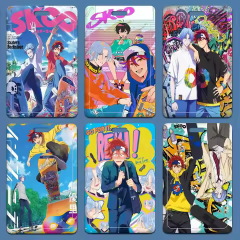 Sports Anime SK8 The Infinity ID Badge Card Holder Lanyard Kids Credit Card Case Neck Strap Door Car