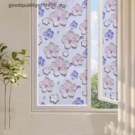 【NEW】 UV Bloing Static Cling Window Privacy Film 3D Embossed Floral 1Roll 60*100cm for Patio Glass D
