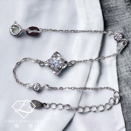 ［Real Moissanite］Can Pass Diamond Test 18K Gold Four Leaf Clover Bracelet MBG003 Moissanite Bracelet