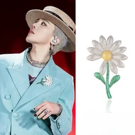 With Rhinestones Hundred Daisy Dragon Clothes Accessories with Flowers Sun Brooch Fresh Rhinestone P