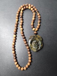 岫玉‘’金蟬子水墨‘’大肚佛吊墜頸鏈