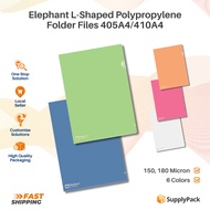 Elephant L-Shaped A4 Folder Files - Durable Clear Polypropylene, 150-180 Micron Thickness