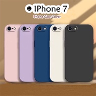 【Fast Shipment】 For IPhone 7 Case Couple Dirt resistant Couple Silicone Full Cover Case  Classic Simple Solid Color Phone Case Cover