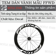 1 SET (8 STICKERS) FFWD model rim stickers for bicycles 26inch,27,5inch,28inch,29inch (29)