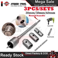 3PCS Concrete Hole Saw Set 30/40/60mm with SDS Plus Shank & Connecting Rod, Hole Saw Kit