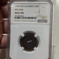 MS61BN Zeeland 1794 VOC N E Indies Duit Koin Kuno Indonesia Belanda